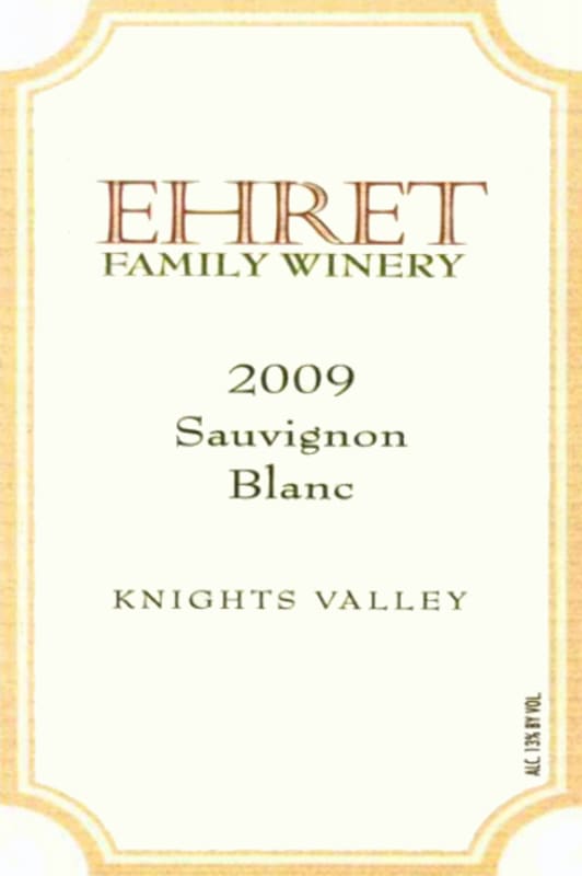 Ehret Family Winery Sauvignon Blanc 2009 Front Label