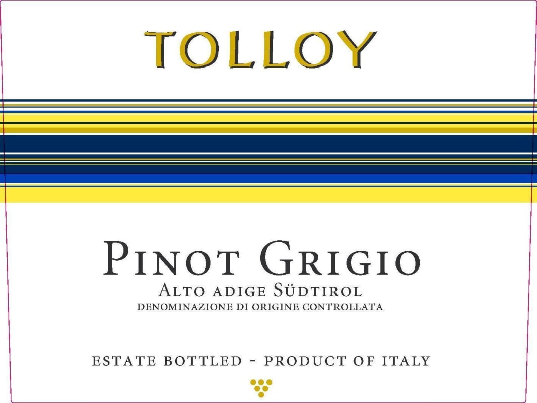 Tolloy Pinot Grigio 2015 Front Label
