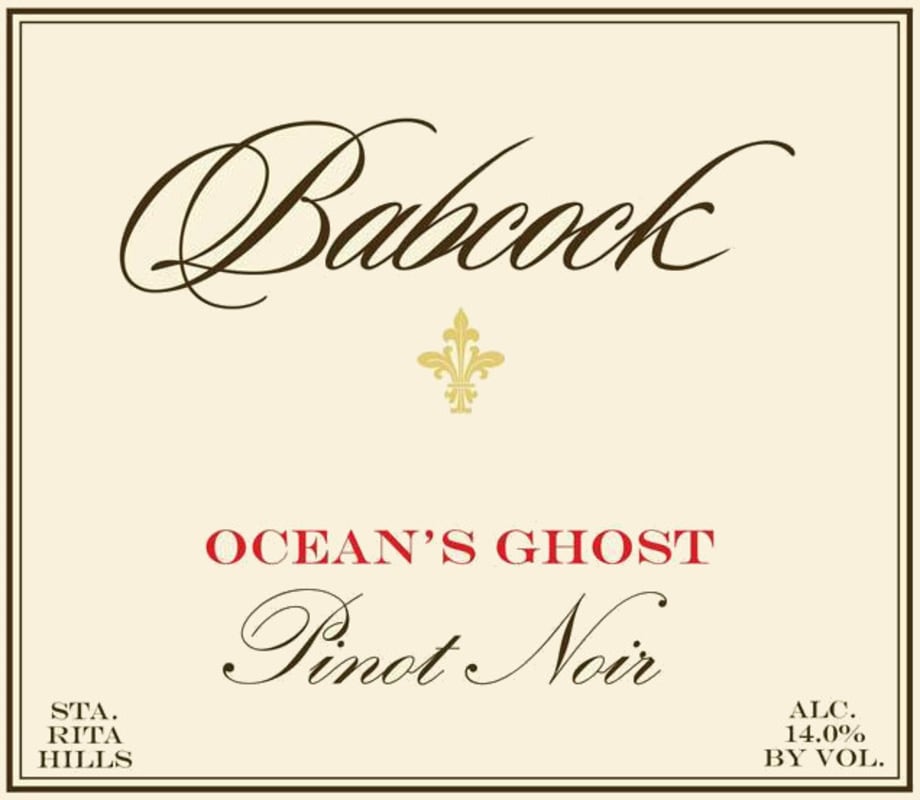 Babcock Ocean's Ghost Pinot Noir 2011 Front Label