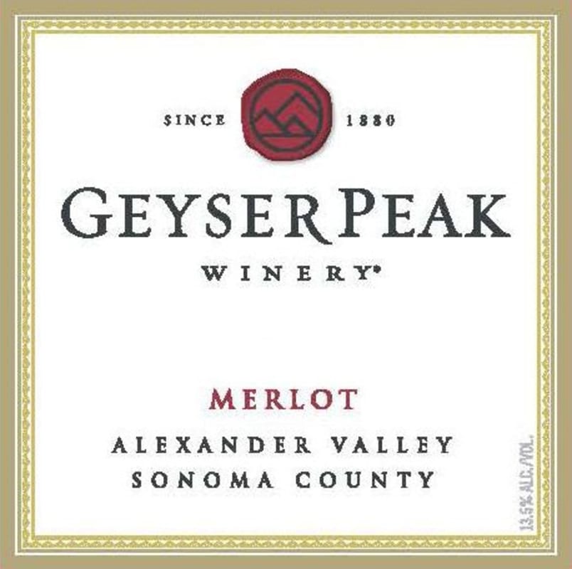 Geyser Peak Alexander Valley Merlot 2013 Front Label