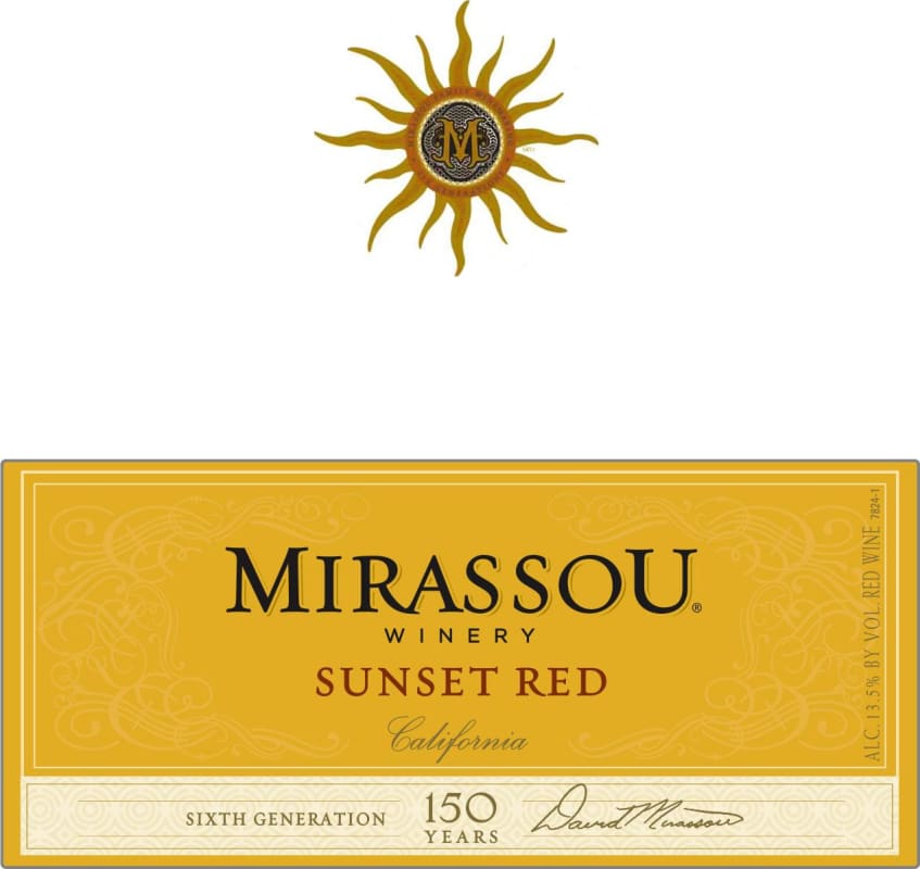 Mirassou Sunset Red 2015 Front Label