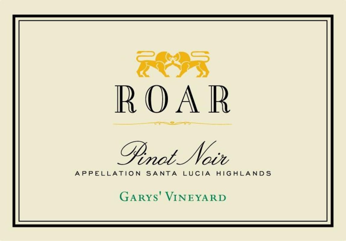 Roar Garys' Vineyard Pinot Noir 2012 Front Label