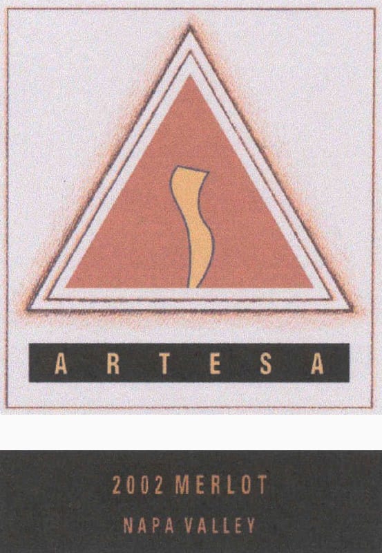 Artesa Merlot 2002 Front Label
