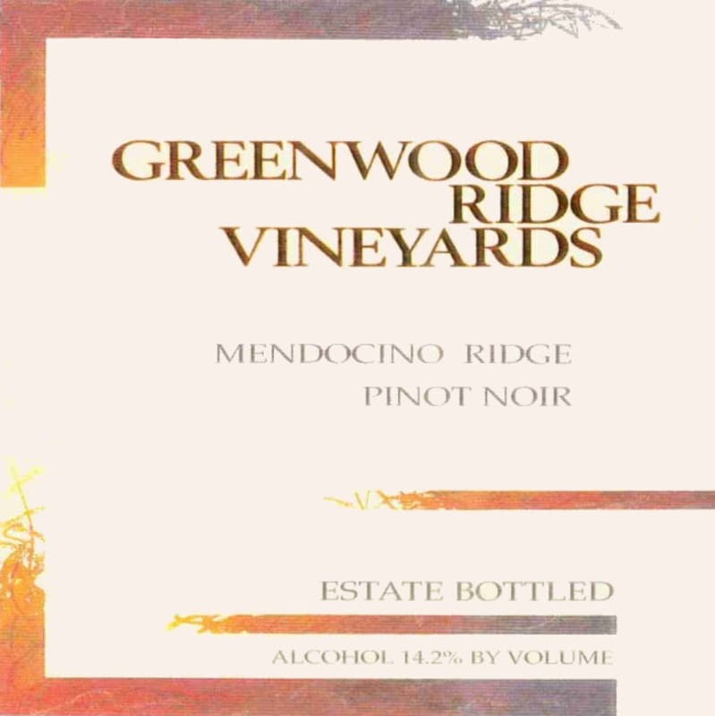 Greenwood Ridge Pinot Noir 2004 Front Label