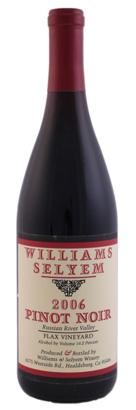 Williams Selyem Flax Vineyard Pinot Noir 2006 Front Bottle Shot