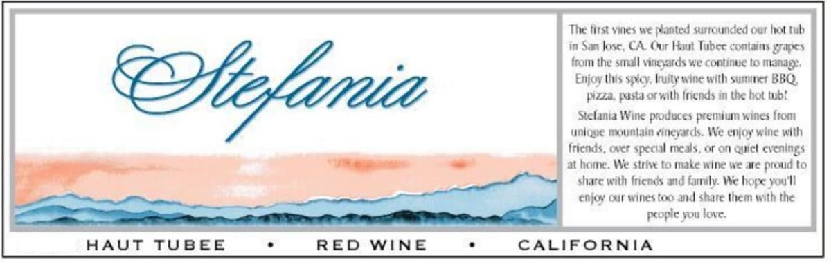 Stefania Wine Haut Tubee 2012 Front Label