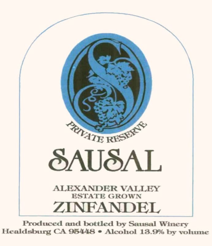 Sausal Winery Private Reserve Zinfandel 2008 Front Label