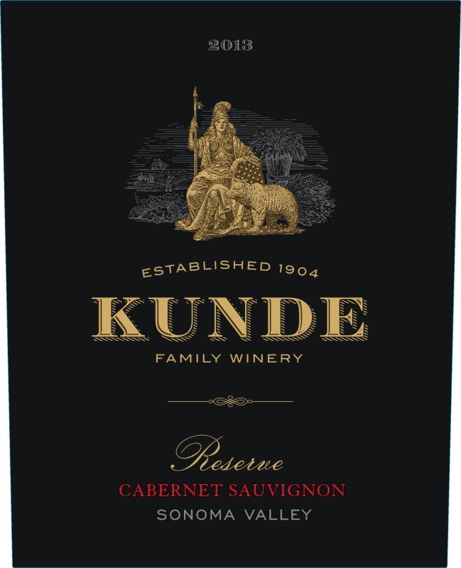Kunde Reserve Cabernet Sauvignon 2013 Front Label