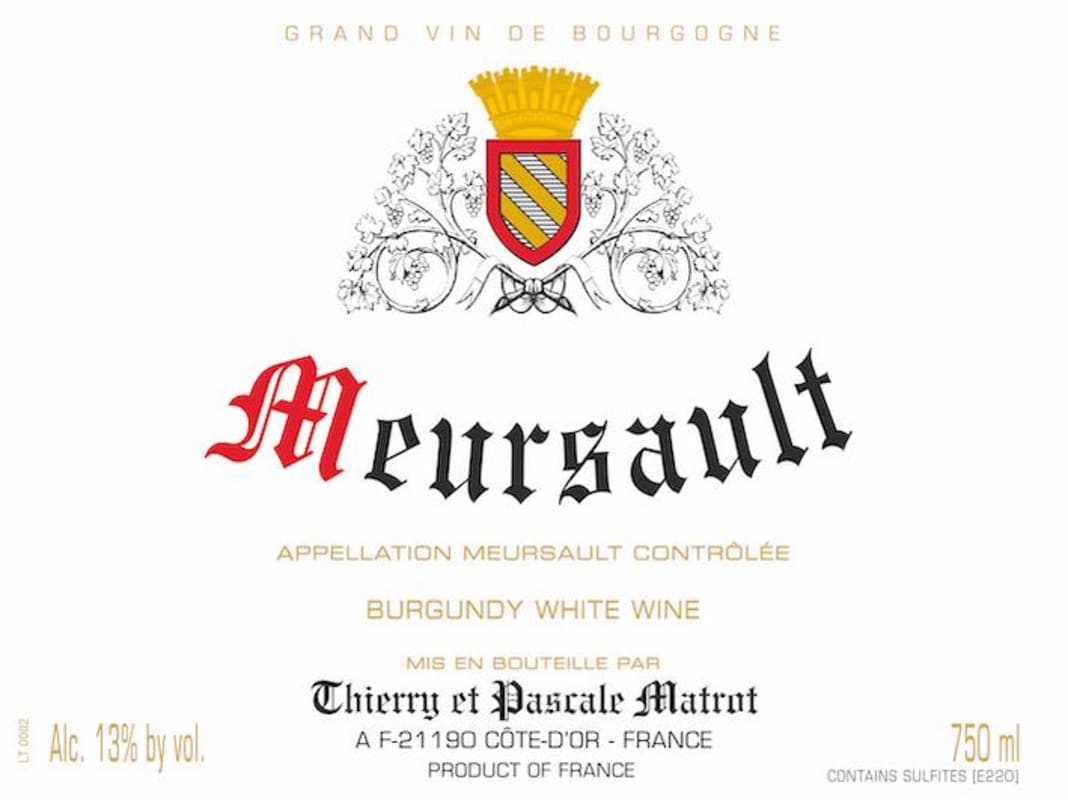 Domaine Matrot Meursault (375ML half-bottle) 2020 Front Label