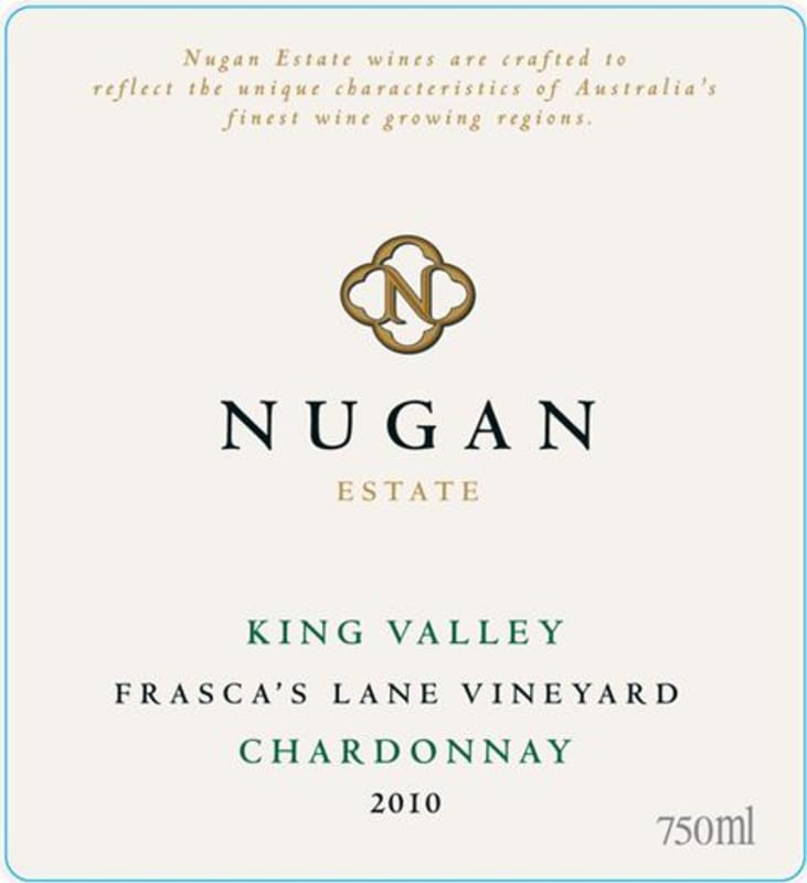Nugan Estate Frasca's Lane Vineyard Chardonnay 2010 Front Label