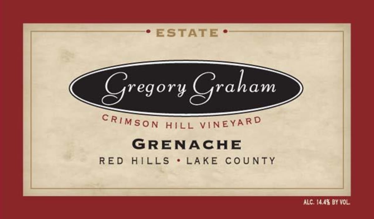 Gregory Graham Crimson Hill Vineyard Grenache 2009 Front Label