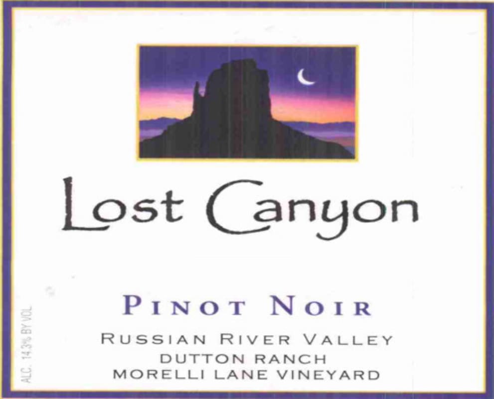 Lost Canyon Winery Dutton Ranch Morelli Lane Vineyard Pinot Noir 2005 Front Label