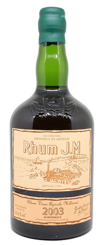 Rhum J.M. 15 Year Agricole Rum 2003 Front Bottle Shot
