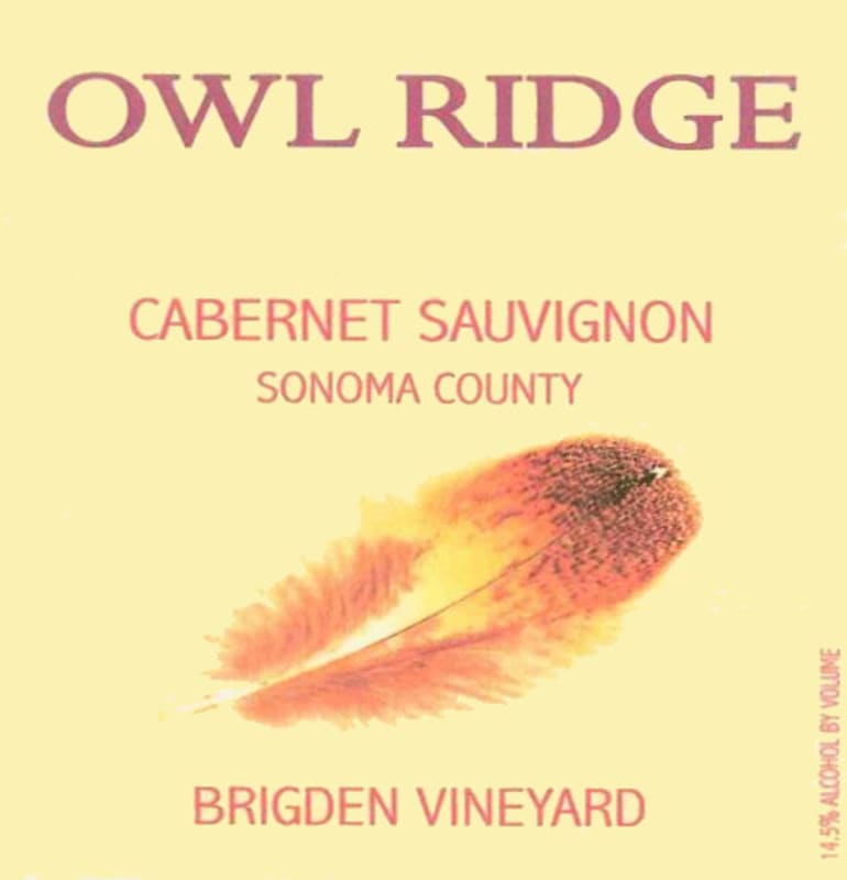 Owl Ridge Wines Bridgen Vineyard Cabernet Sauvignon 2004 Front Label