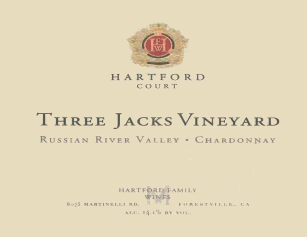 Hartford Three Jacks Chardonnay 2002 Front Label