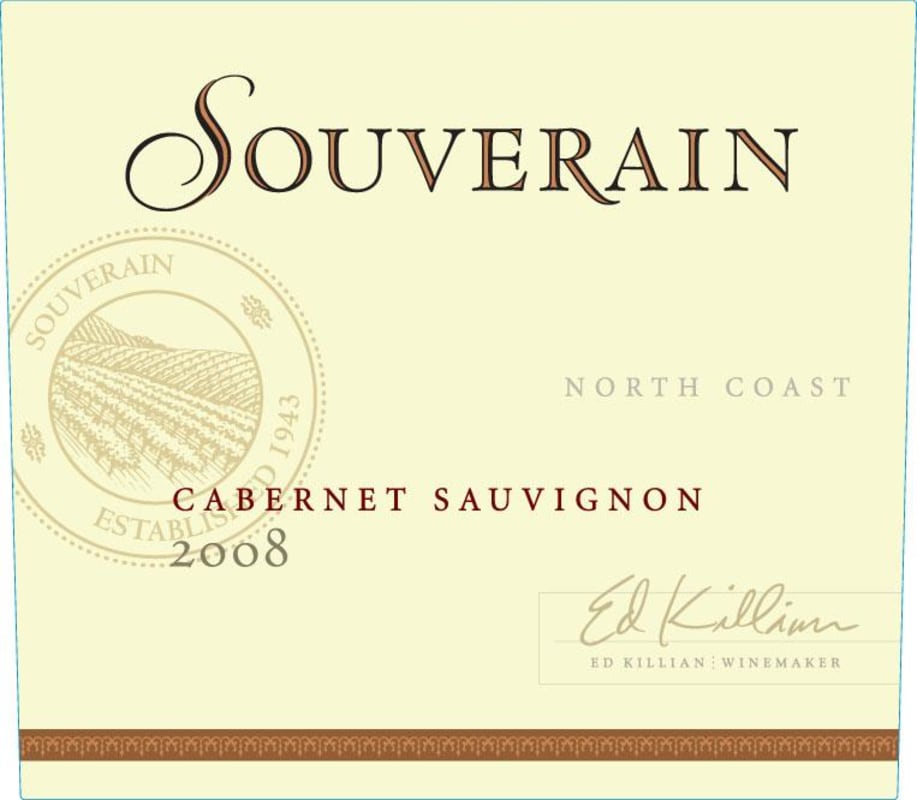 Chateau Souverain North Coast Cabernet Sauvignon 2008 Front Label