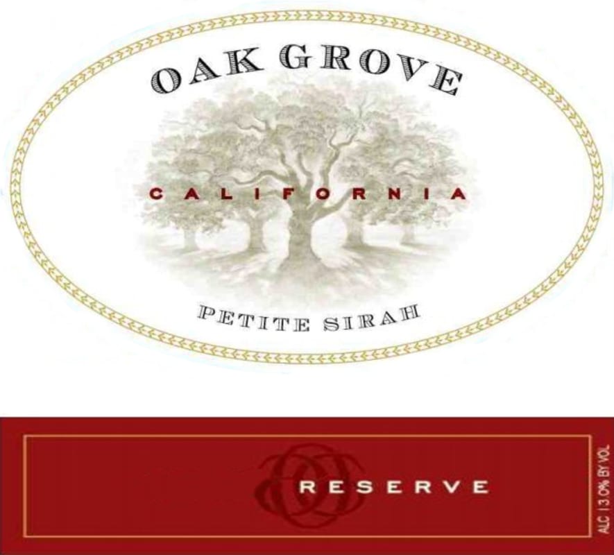 Oak Grove Family Reserve Petite Sirah 2011 Front Label