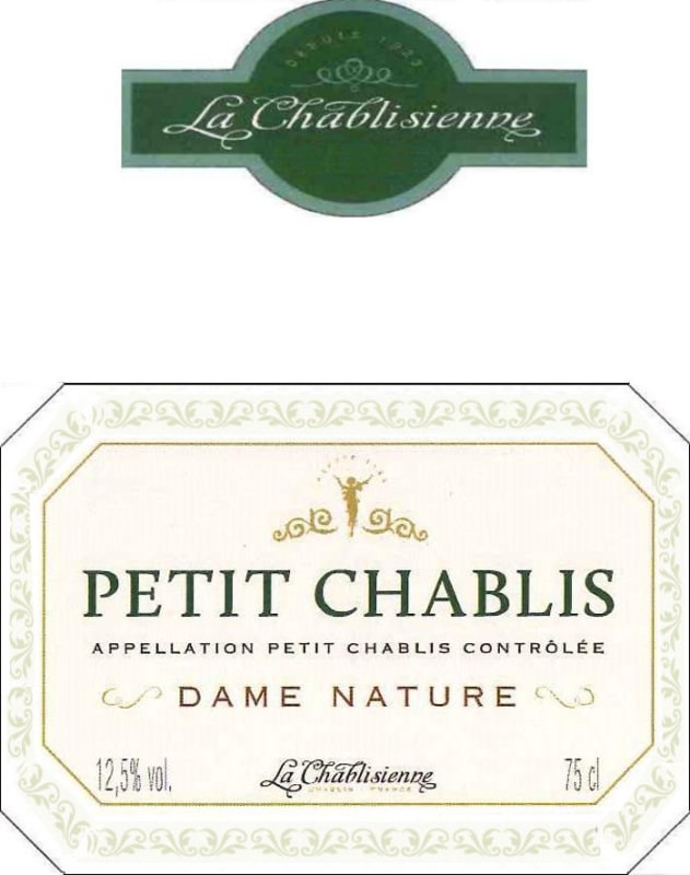 La Chablisienne Petit Chablis Dame Nature 2015 Front Label
