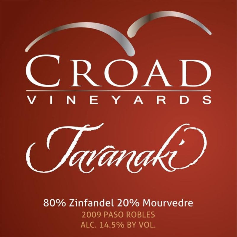 Croad Vineyards Taranaki 2009 Front Label