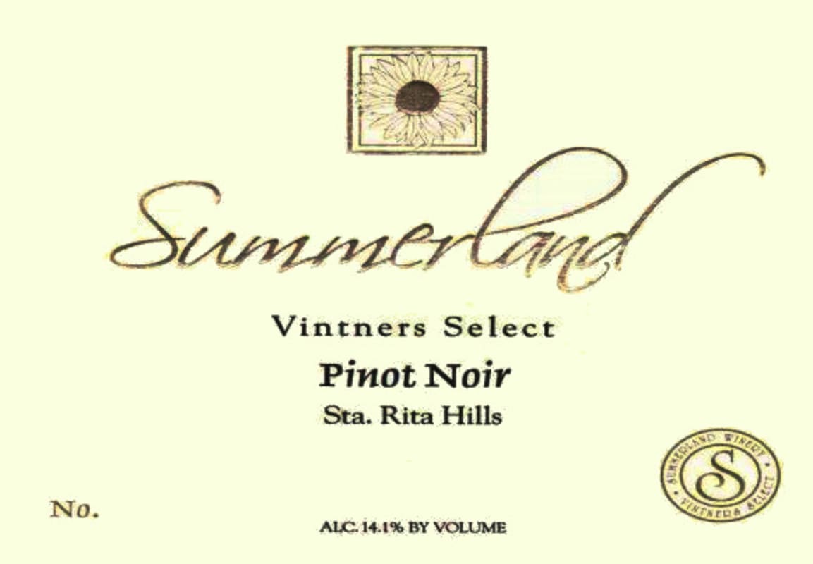Summerland Vintners Select Pinot Noir 2007 Front Label