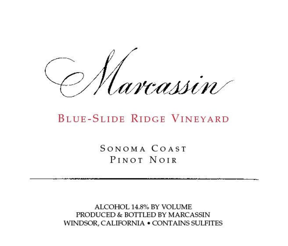 Marcassin Blue Slide Ridge Pinot Noir 2011 Front Label