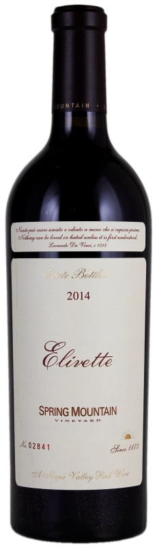 Spring Mountain Vineyard Elivette 2014 Front Bottle Shot