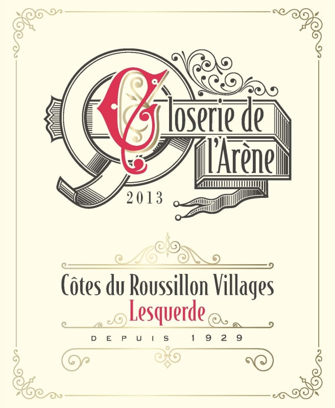 Closerie de l'Arene Cotes du Roussillon Villages Lesquerde 2013 Front Label