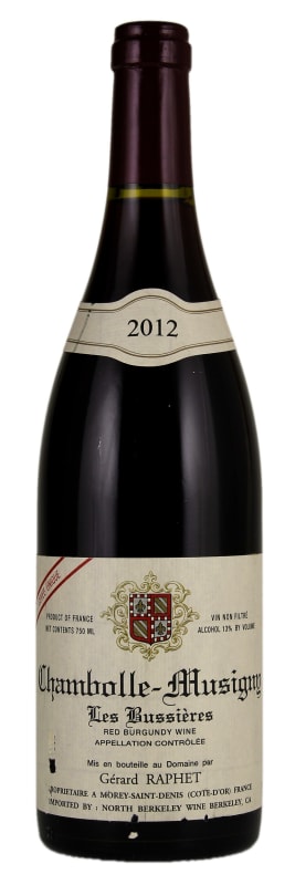 Domaine Gerard Raphet Chambolle-Musigny Les Bussieres Cuvee Unique 2012 Front Bottle Shot