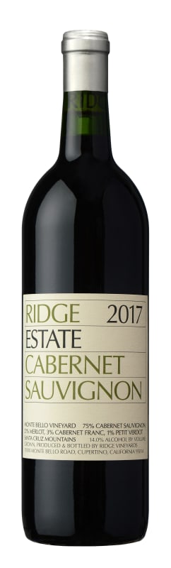 Ridge Estate Cabernet Sauvignon (375ML half-bottle) 2017 Front Bottle Shot