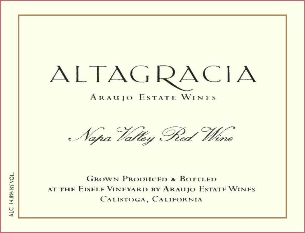 Araujo Altagracia 2006 Front Label