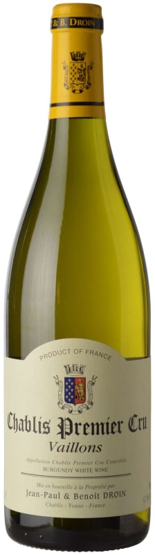 Jean Paul & Benoit Droin Chablis Vaillons Premier Cru 2018 Front Bottle Shot