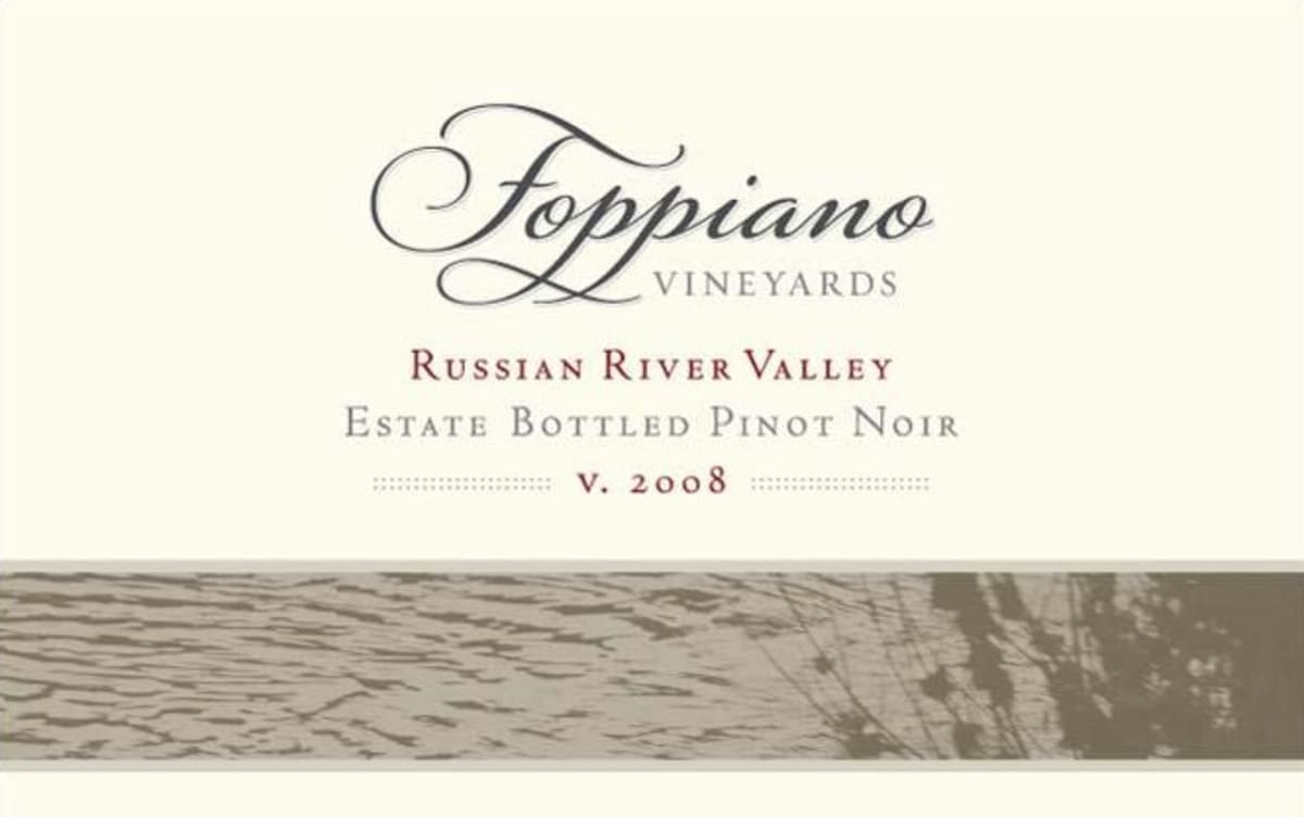 Foppiano Estate Pinot Noir 2008 Front Label