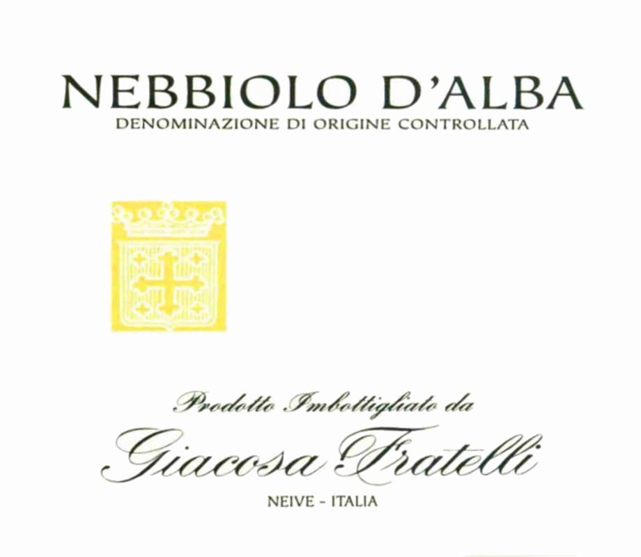 Giacosa Fratelli Nebbiolo d'Alba 2015 Front Label