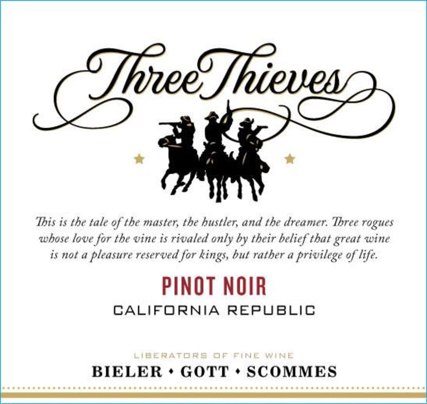 Three Thieves California Republic Pinot Noir 2015 Front Label