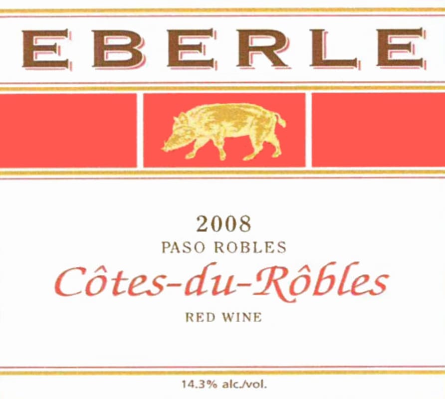 Eberle Cotes-du-Robles Rouge 2008 Front Label