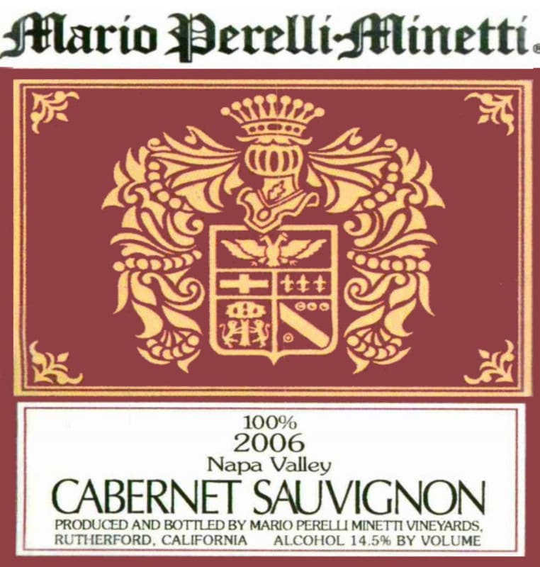 Mario Perelli-Minetti Cabernet Sauvignon 2006 Front Label