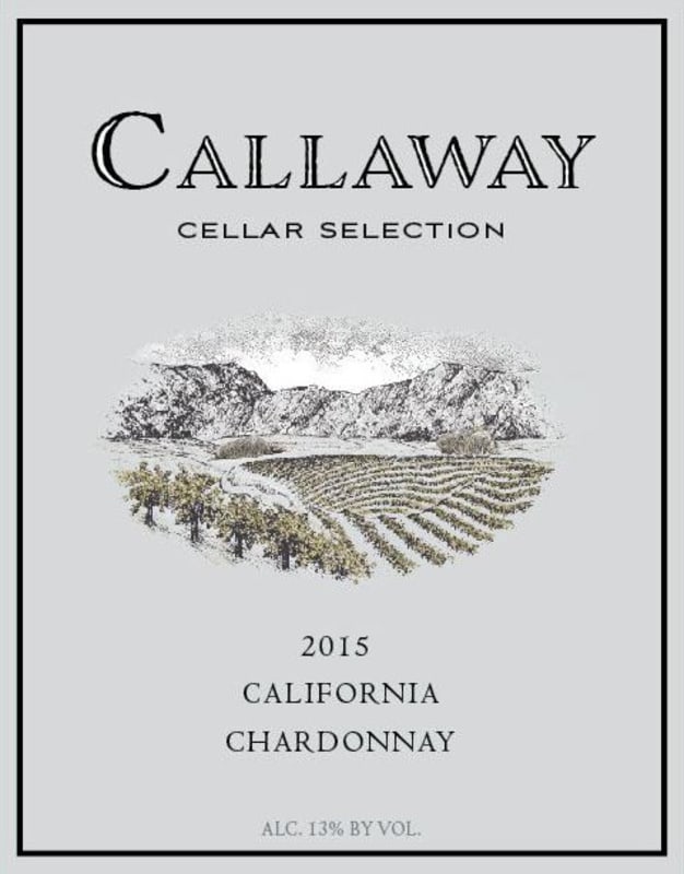 Callaway Cellar Selection Chardonnay 2015 Front Label
