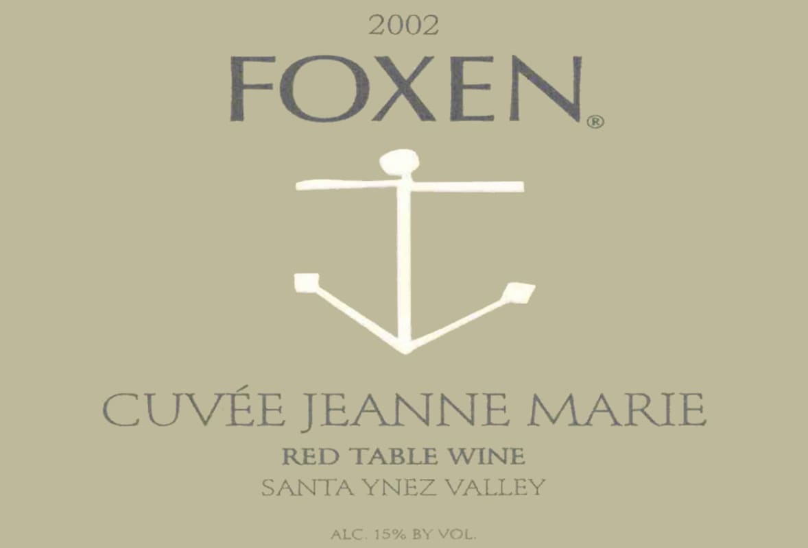 Foxen Cuvee Jeanne Marie 2002 Front Label