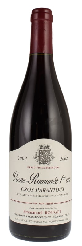 Emmanuel Rouget Vosne-Romanee Cros-Parantoux Premier Cru 2002 Front Bottle Shot