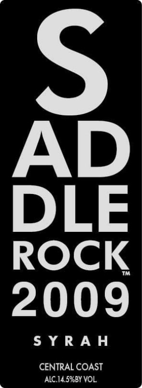 Malibu Wines Saddlerock Syrah 2009 Front Label