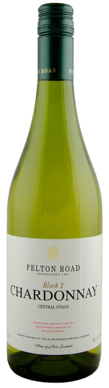 Felton Road Block 2 Chardonnay 2024 Front Bottle Shot