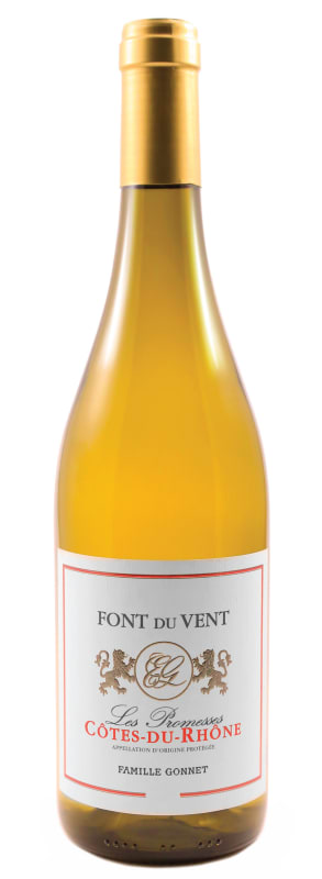Domaine Font du Vent Les Promesses Cotes du Rhone Blanc 2022 Front Bottle Shot
