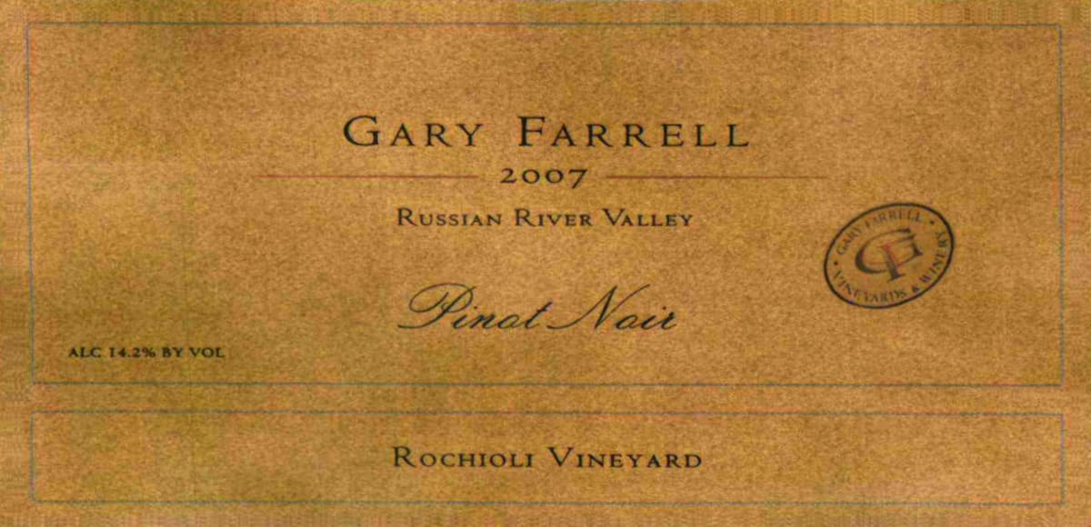 Gary Farrell Rochioli Vineyard Pinot Noir 2007 Front Label