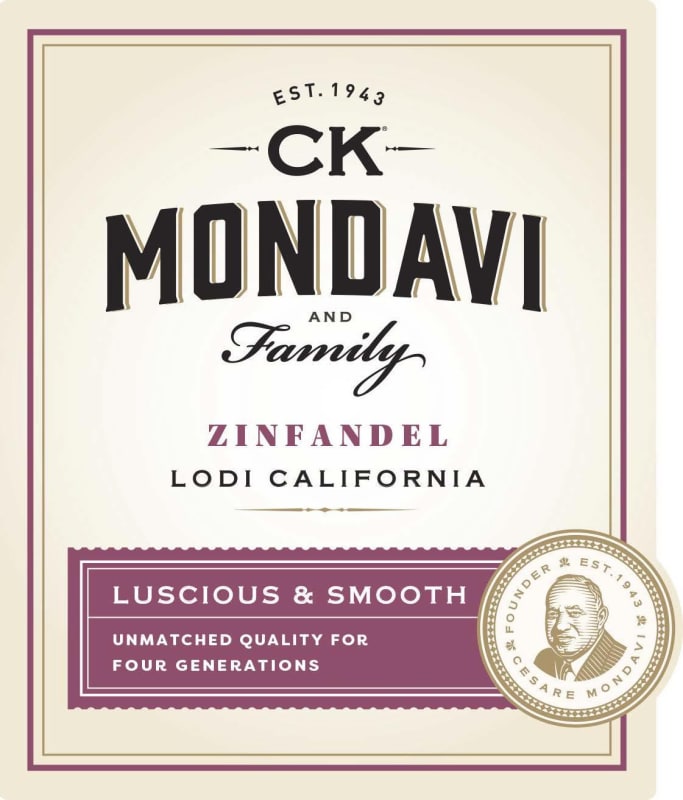 CK Mondavi Zinfandel 2015 Front Label