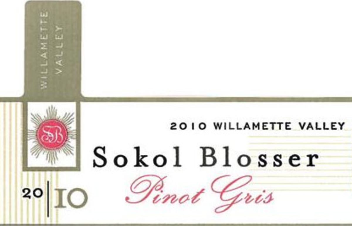 Sokol Blosser Willamette Valley Pinot Gris 2010 Front Label