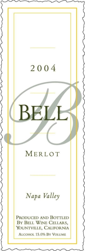 Bell Wine Cellars Merlot 2004 Front Label