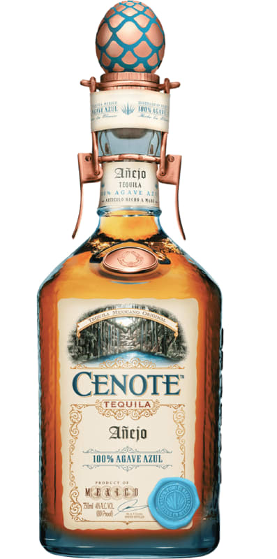 Cenote Anejo Tequila Front Bottle Shot
