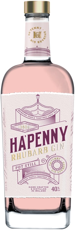 Ha'penny Rhubarb Gin Front Bottle Shot