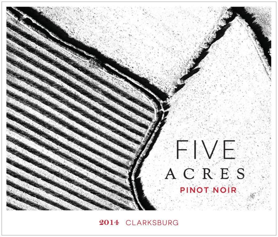 Five Acres Pinot Noir 2014 Front Label