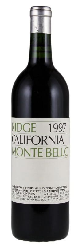 Ridge Monte Bello 1997 Front Bottle Shot
